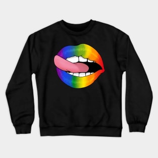 Rainbow Lips LGBT Gay pride flag - I Licked It So It's Mine design Crewneck Sweatshirt